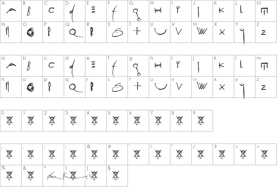 ApocataStasis font character map preview