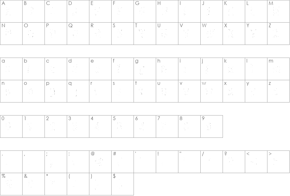 Graffiti5C font character map preview