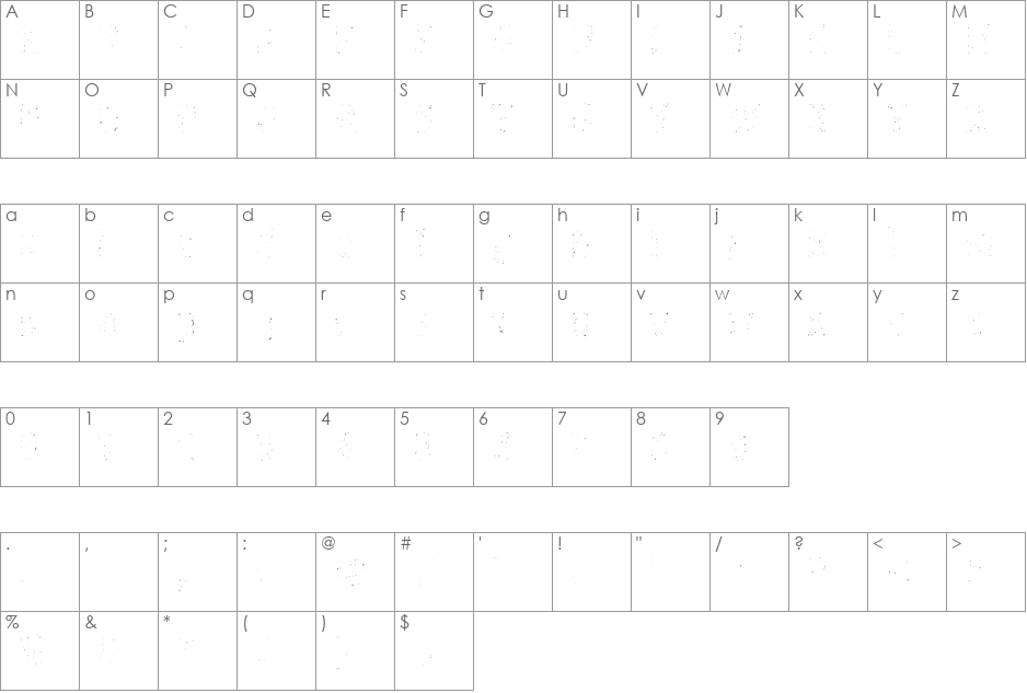 Graffiti5C font character map preview