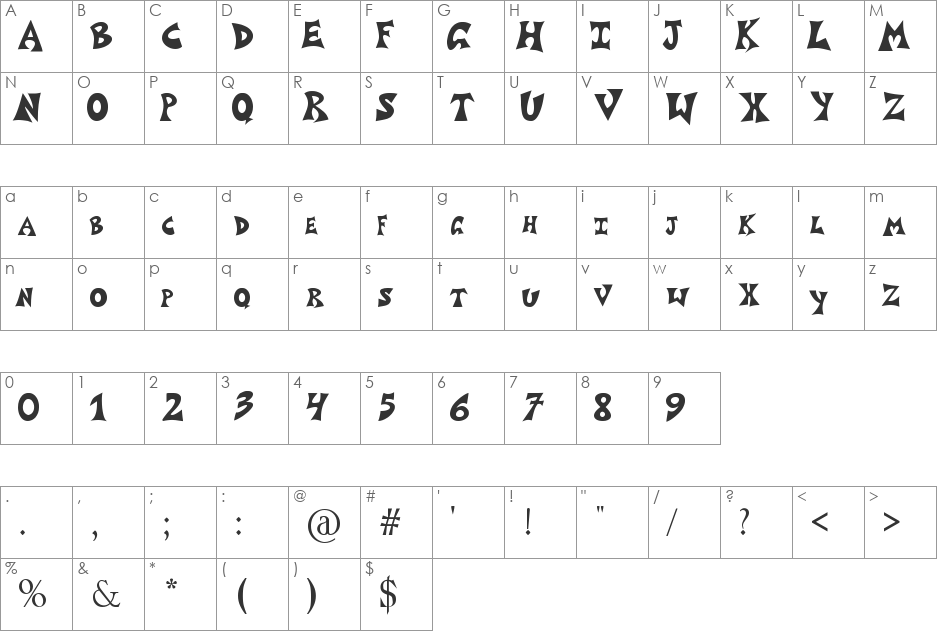 grafittiposter1 font character map preview