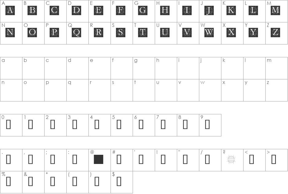 GrafRoundish font character map preview