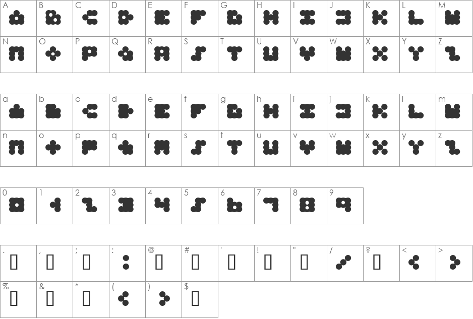 Apollo9 font character map preview