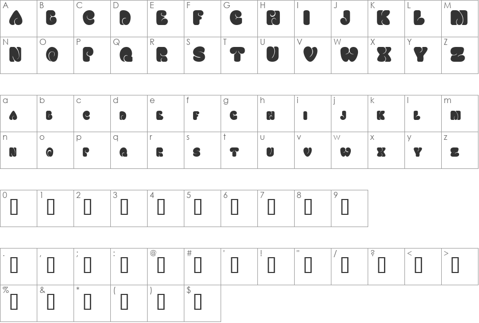 GranCanaries font character map preview