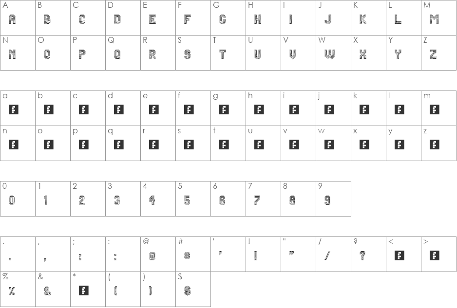 Grand Prix font character map preview