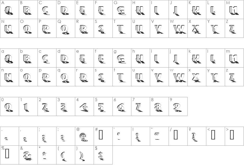 Grand Prix Revised font character map preview