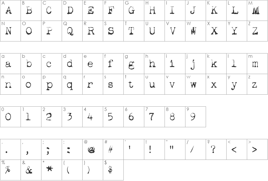 Apoplex font character map preview