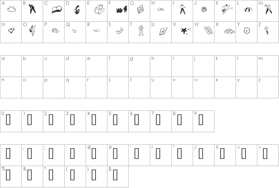 GraphAttack Collection LE font character map preview