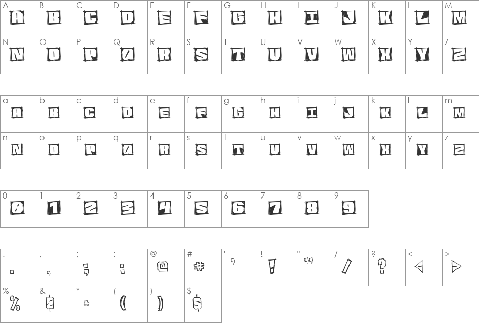 GraphicAttitude font character map preview