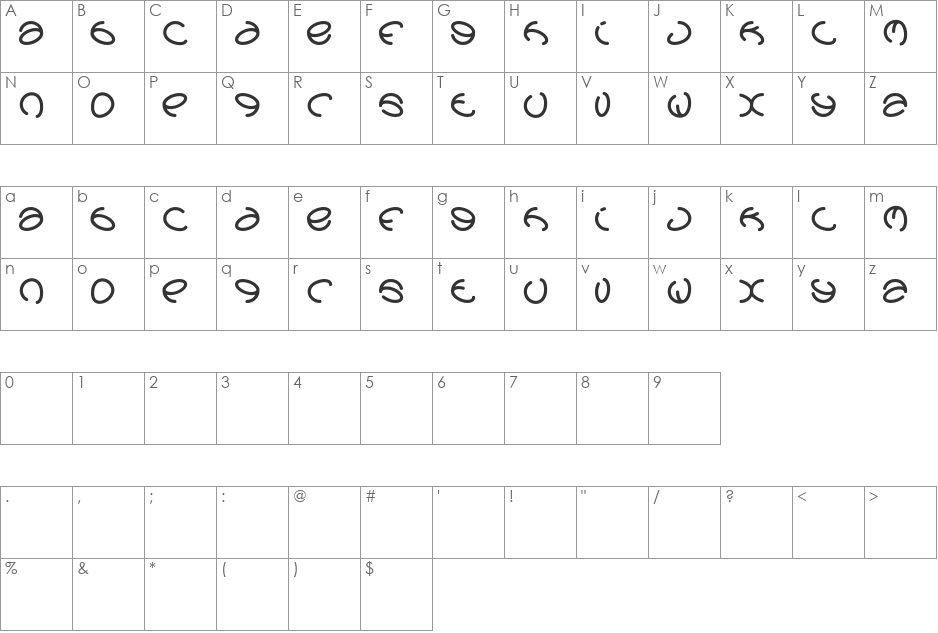 graphicdream font character map preview