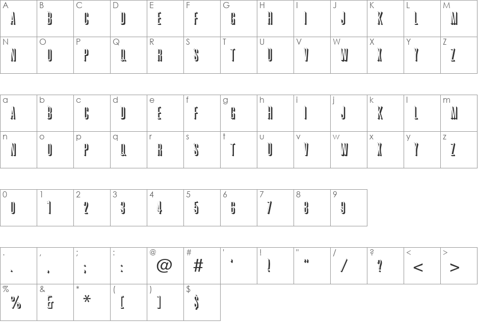 Graphite font character map preview