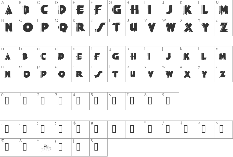 Grauman font character map preview
