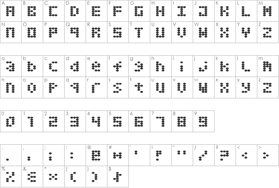 Greaseballs font character map preview