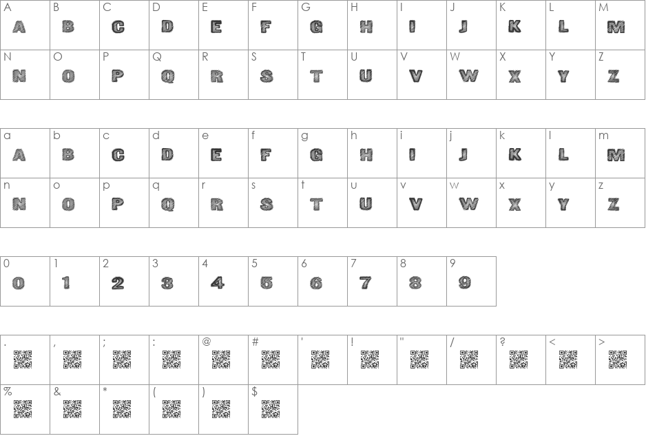 GreatShake font character map preview