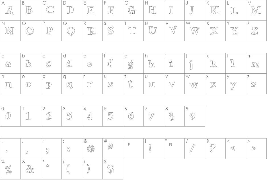 Green Eggs and Spam font character map preview