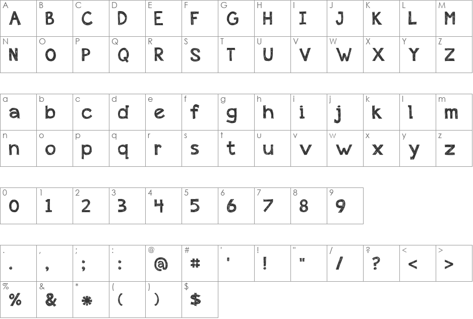 appleberry font character map preview