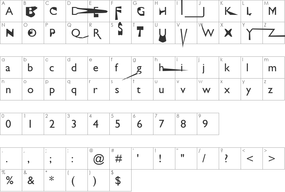 Greg Sans font character map preview