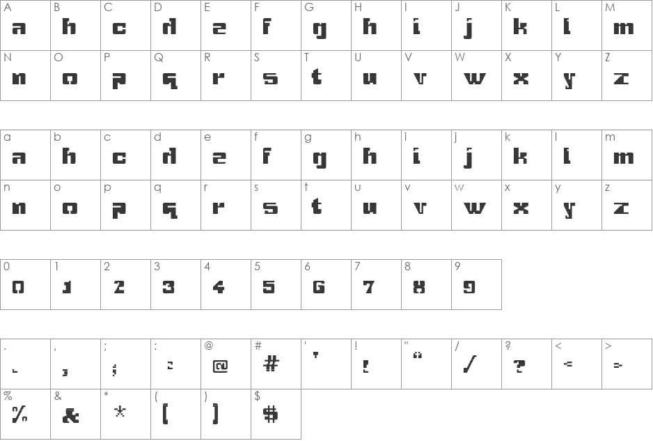 gridbreak sans font character map preview