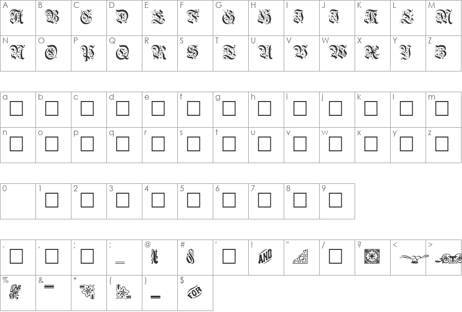 GriffDinShi font character map preview
