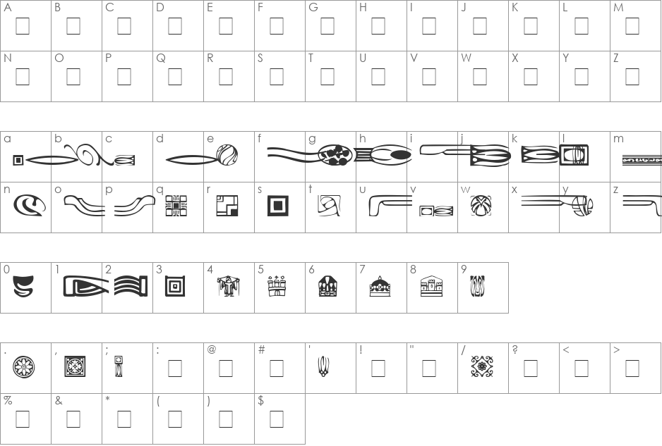 Griffin One font character map preview