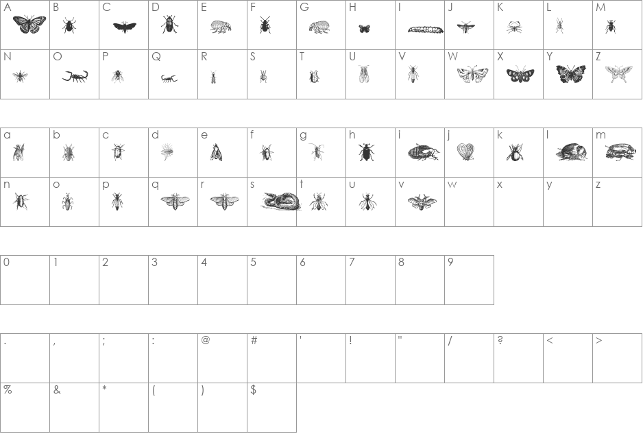 Grissom Four font character map preview