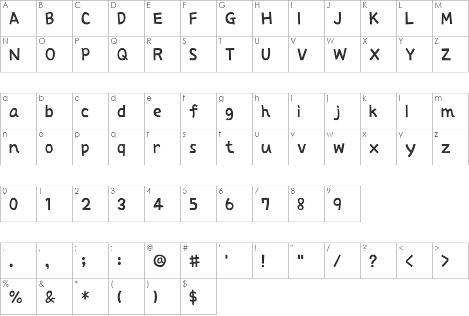 AprilFoolAL font character map preview