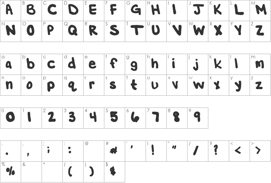 Aprils Handwriting font character map preview