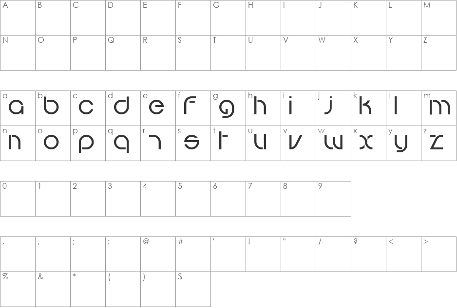 grotto Med font character map preview
