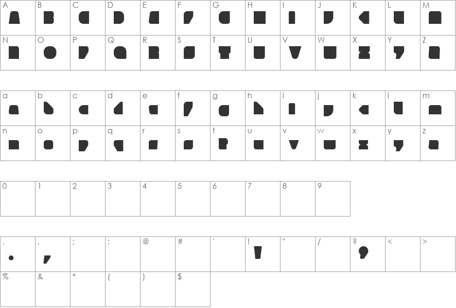 grubo font character map preview