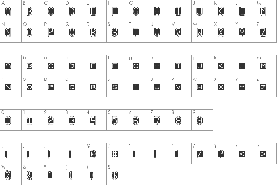 Grudge 2 BRK font character map preview
