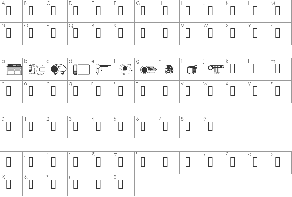 ap_fancynavs font character map preview