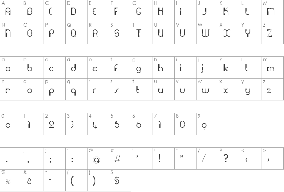 GrutchConstrukt font character map preview