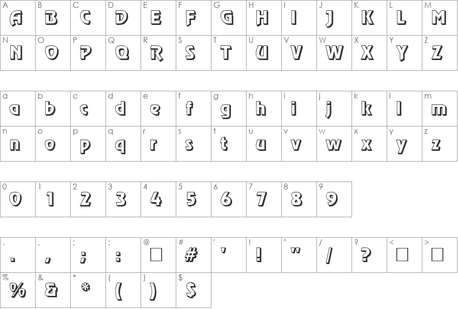 Gstaad font character map preview