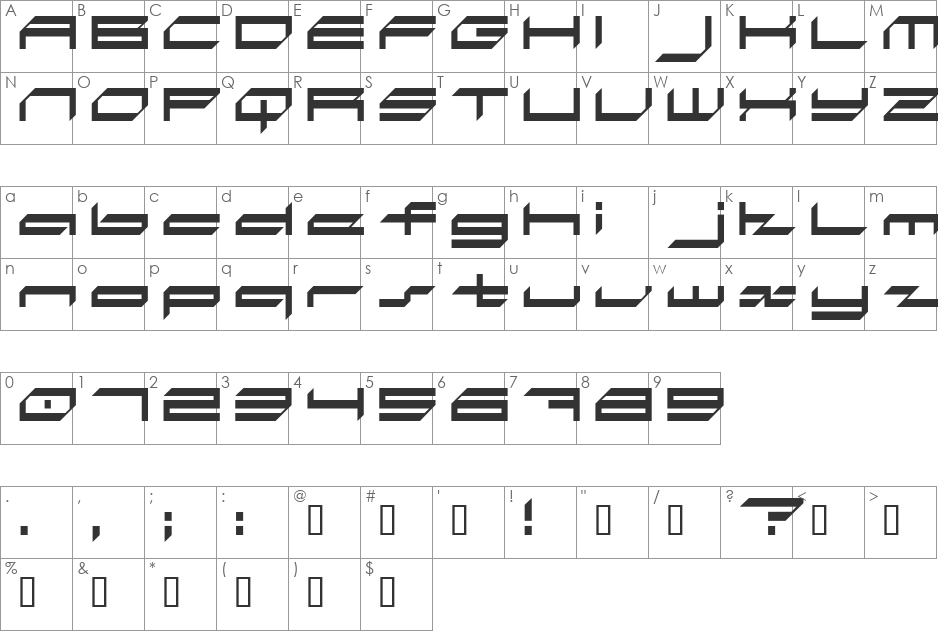 GtinformatKT font character map preview