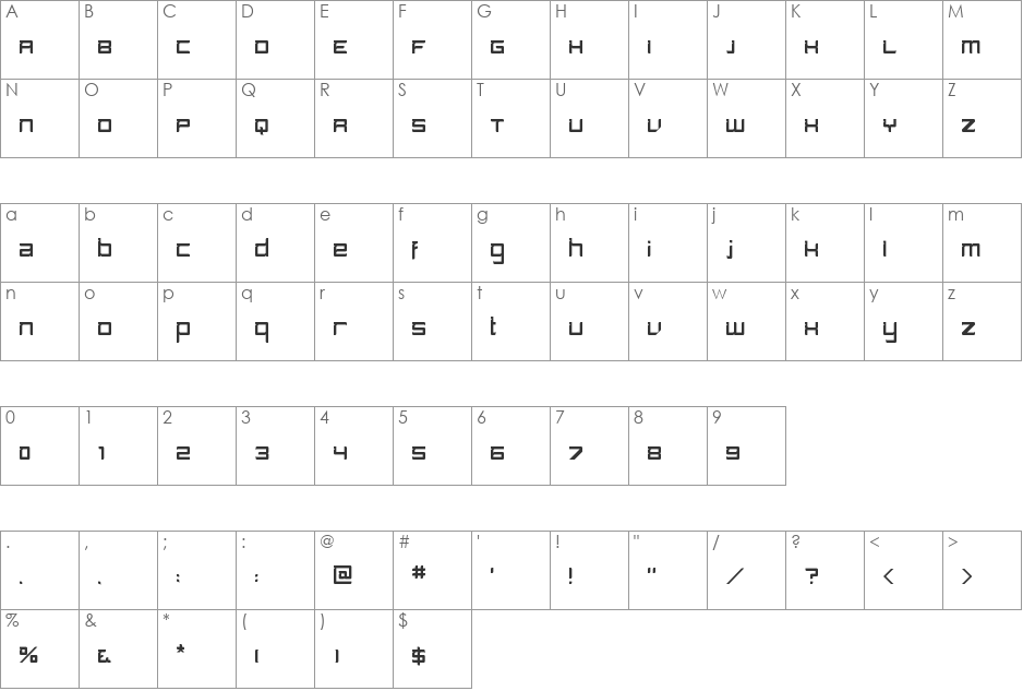 Guia font character map preview