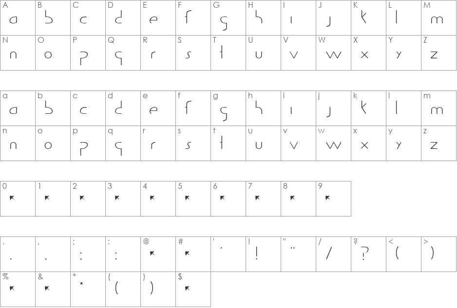 Guild of Professional Actors font character map preview