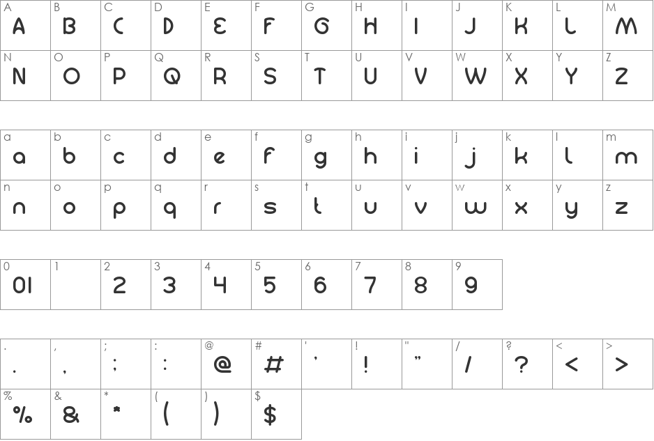 GUITAR ACOUSTIC font character map preview