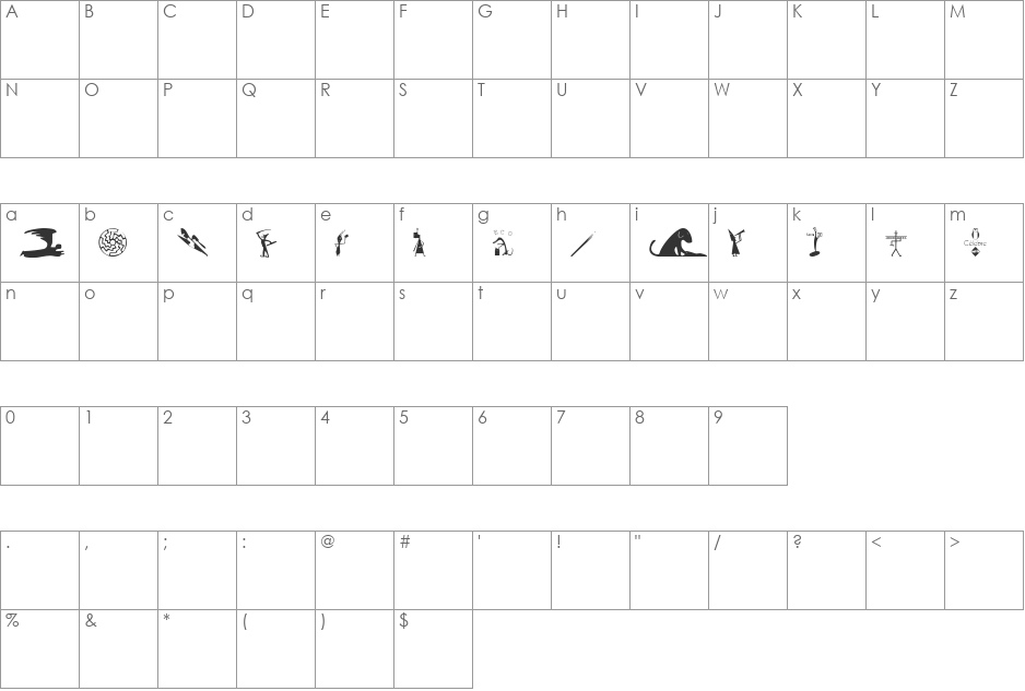 Guto Lacaz PW font character map preview