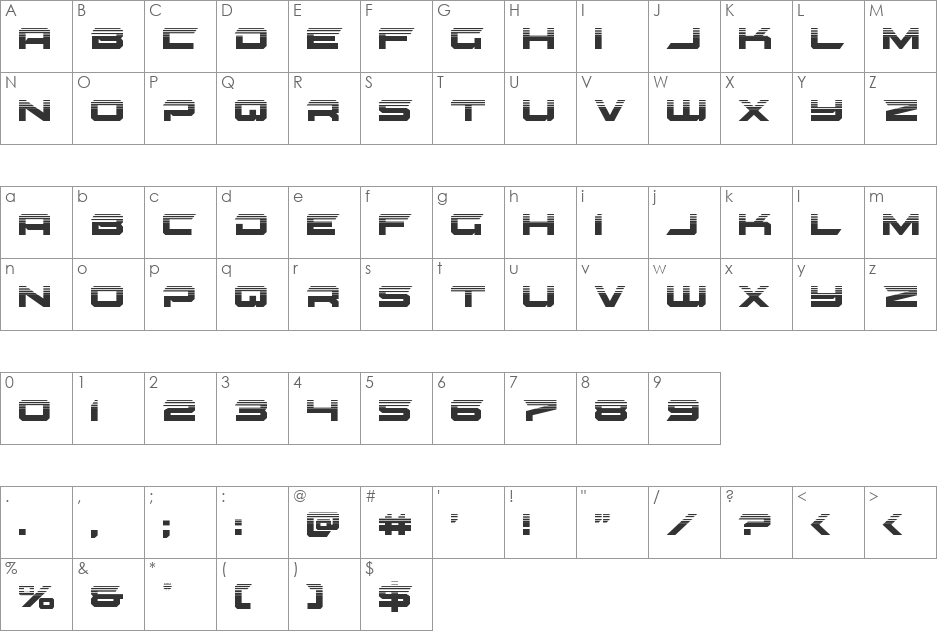Gypsy Killer Half-Tone font character map preview