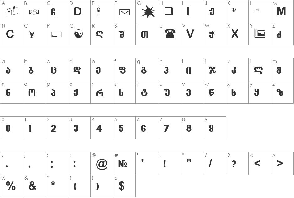 G_Grotesk font character map preview