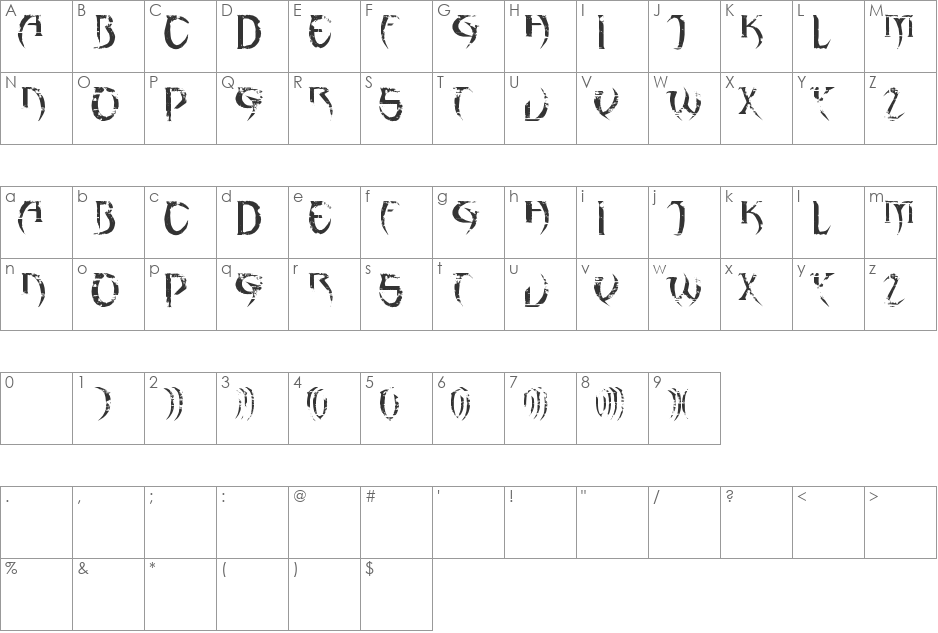 haAJJA font character map preview