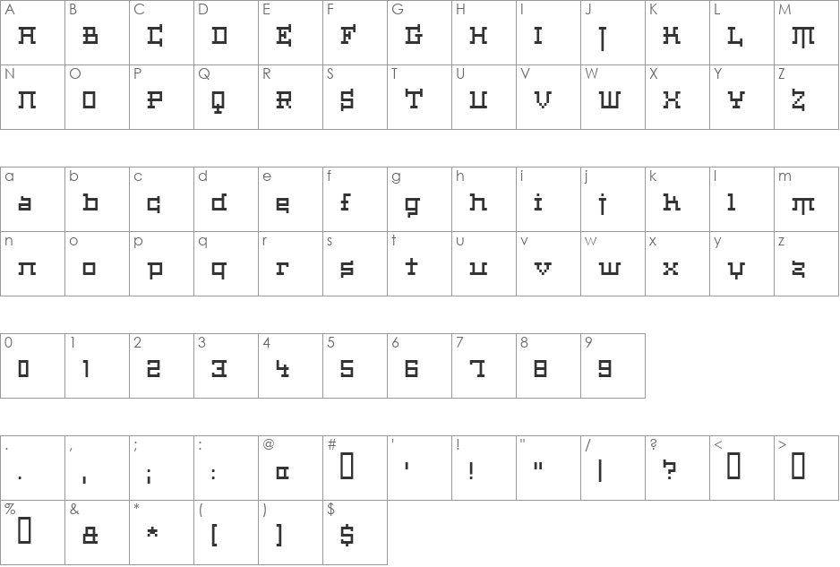 Haiku font character map preview