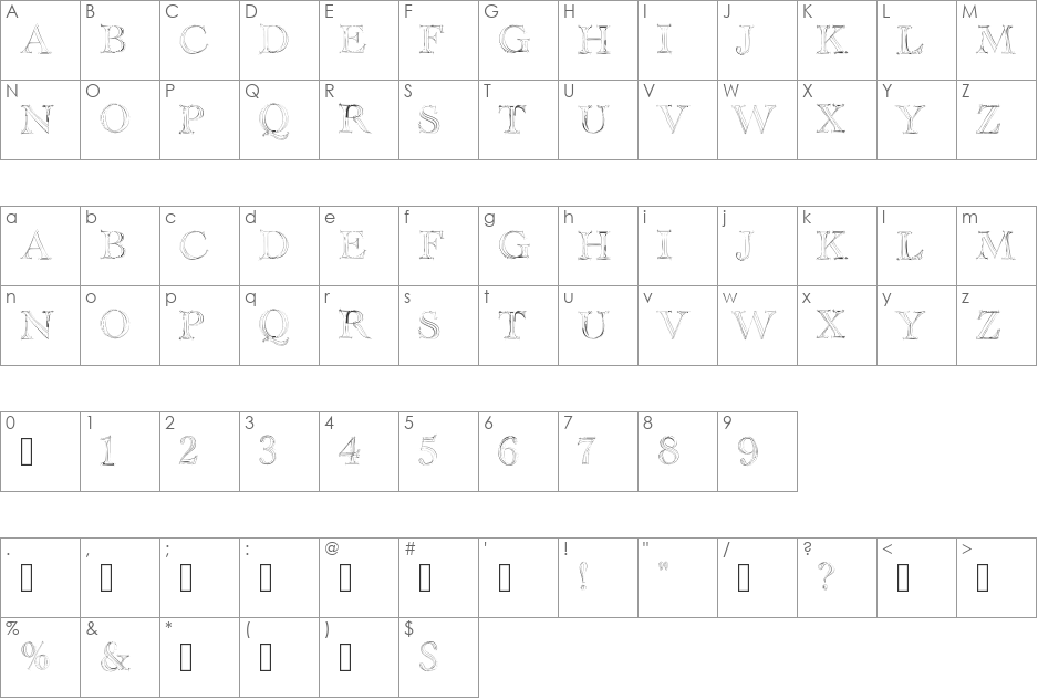 Haityfont font character map preview