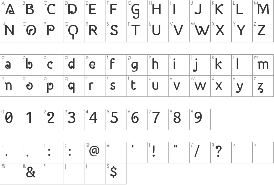Halida Sans font character map preview