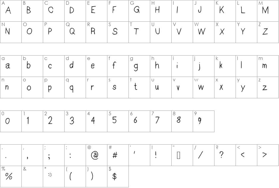 HalleyveticaNBP font character map preview