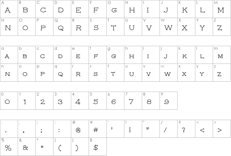 Ham and Eggs font character map preview