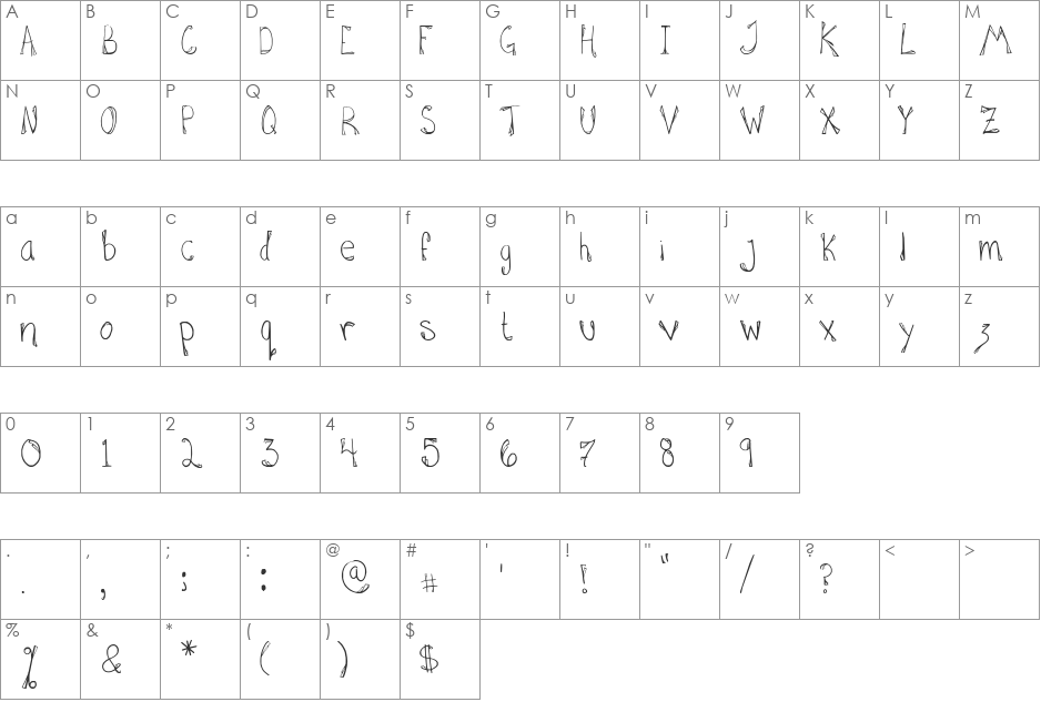 Hannah Added Some Flare font character map preview