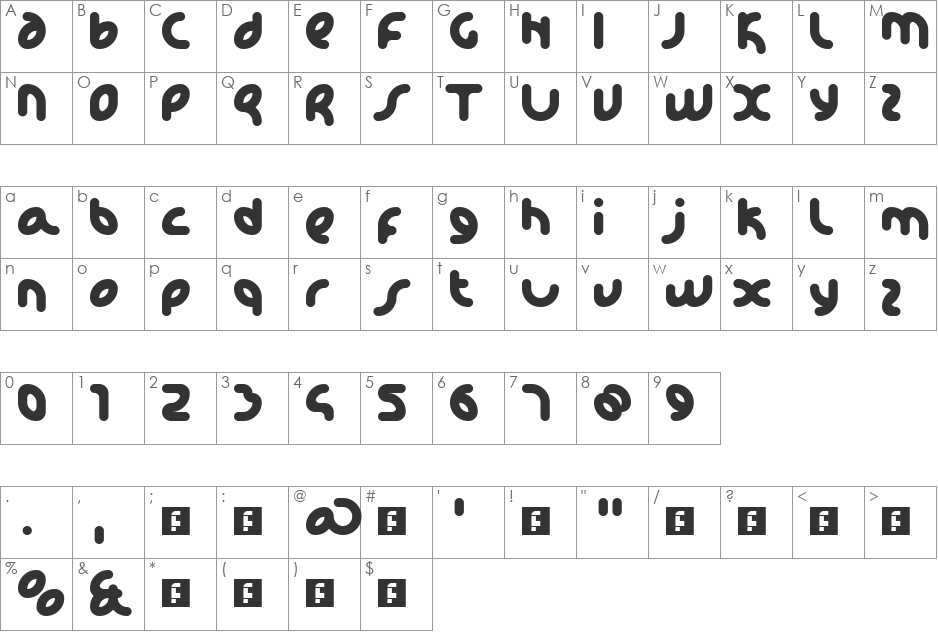 Happi font character map preview