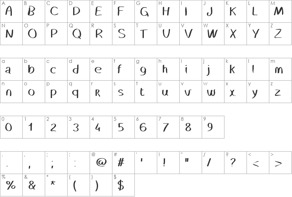 HappyNewYear2016 font character map preview