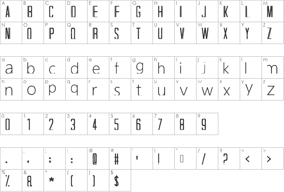 Hapuyalikethatbiko font character map preview