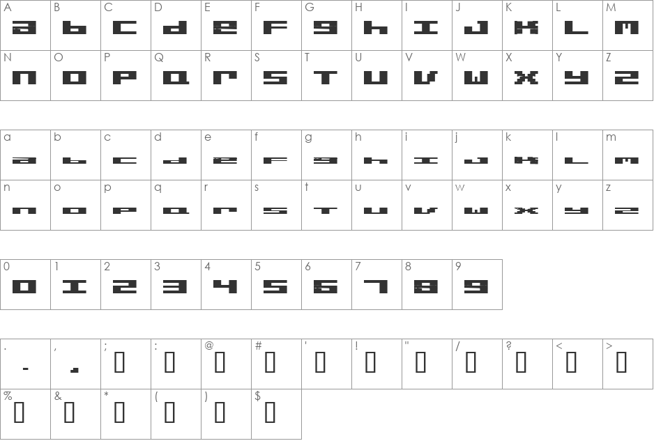 hardware requiem bold font character map preview